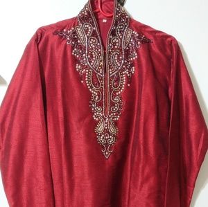 Mens red punjabi